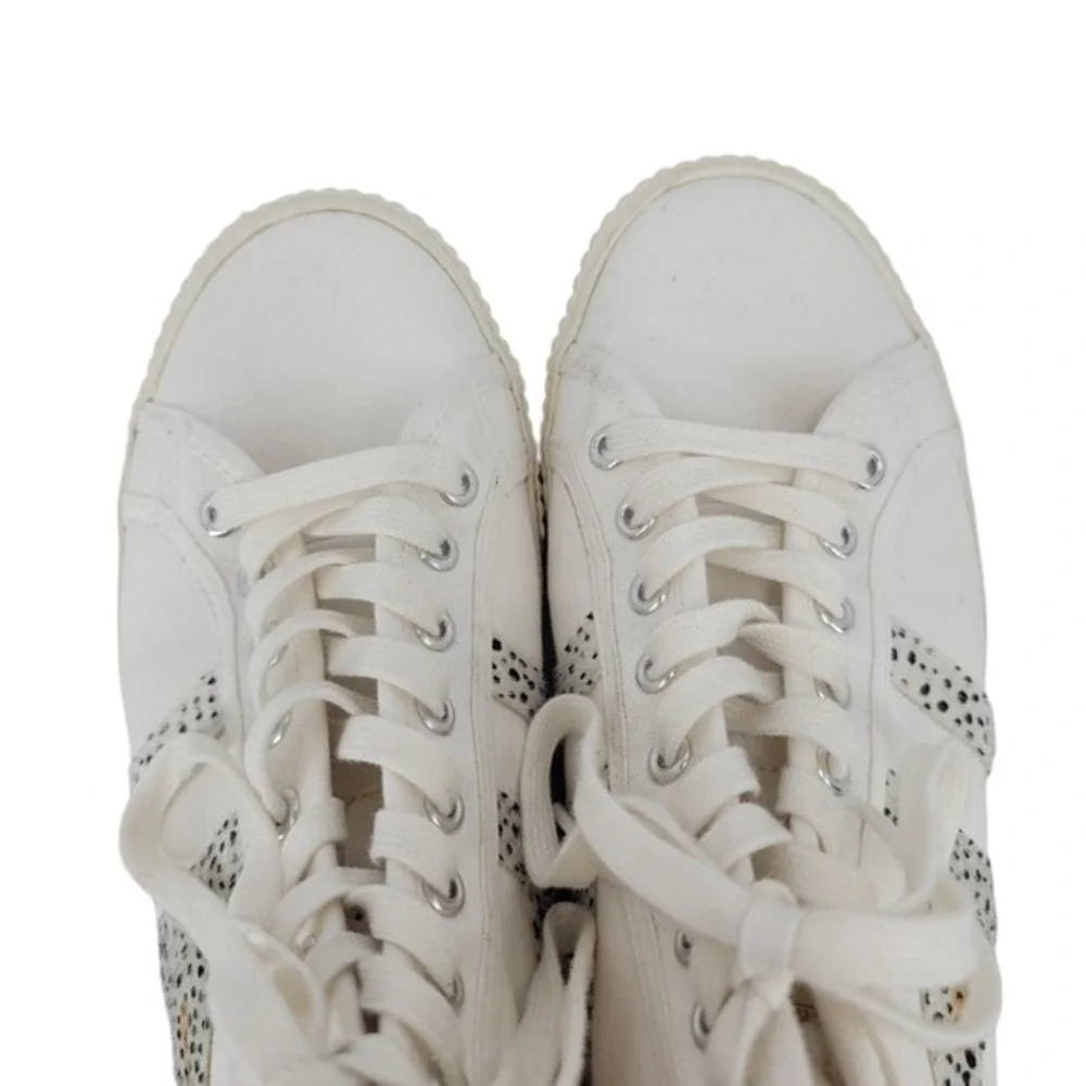 Gola Tennis Mark Cox High Top Sneakers Womens US 10‎ EU 41 White Canvas Leopard
